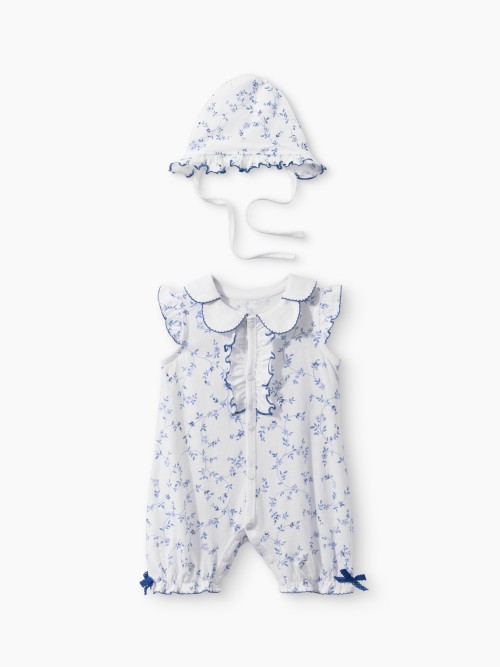 Комплект Happy Baby: боди и чепчик (blue (flowers), 56, 90164-0)