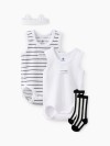 Комплект Happy Baby: боди (2шт), носки, повязка (black&white, 56, 90155-0)