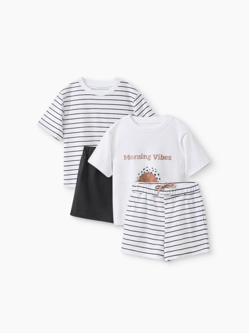 Пижама Happy Baby (футболка и шорты) (black&white, 104–110, 90150-1)