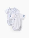 Боди Happy Baby с коротким рукавом (2шт) (голубой (цветы) / blue (flowers), 74, 90154-0)