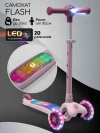 Самокат 3-х колесный Amarobaby Flash Led подсветка розовый