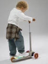Самокат 3-х колесный Amarobaby Flash Led подсветка розовый