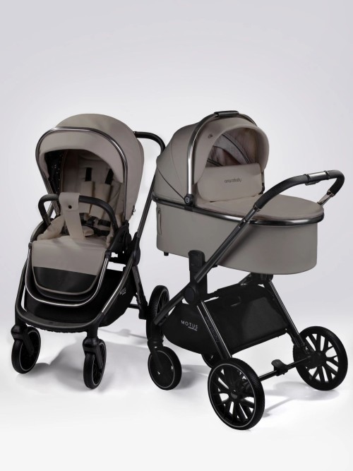 Коляска 2 в 1 Amarobaby Motus Premium Ecco Экокожа мокко