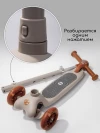 Самокат 3-х колесный Amarobaby Flash Led подсветка коричневый