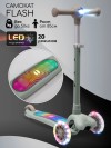 Самокат 3-х колесный Amarobaby Flash Led подсветка зелёный