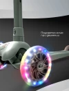 Самокат 3-х колесный Amarobaby Flash Led подсветка зелёный