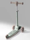 Самокат 3-х колесный Amarobaby Flash Led подсветка зелёный