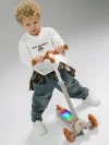 Самокат 3-х колесный Amarobaby Flash Led подсветка зелёный