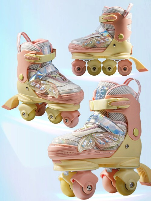 Ролики Amarobaby Magic светящиеся колеса желтый/коралловый 31-34