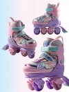 Ролики Amarobaby Magic светящиеся колеса сиреневый/розовый/мятный 27-30