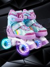Ролики Amarobaby Disco светящиеся колеса фиолетовый 34-37