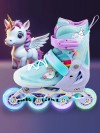 Ролики Amarobaby Rainbow светящиеся колеса мятный 30-33