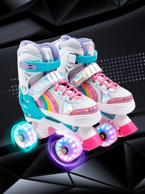 Ролики Amarobaby Disco светящиеся колеса розовые 30-33
