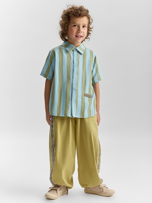 Рубашка Happy Baby (сине-зеленые полоски / blue-green stripe, 86–92, 88676-1)