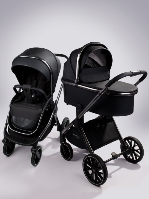 Коляска 2 в 1 Amarobaby Motus Premium Ecco Экокожа черный