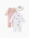 Набор Happy Baby: пижамный комбинезон (2 шт) и нагрудный фартук (white&pink, 68, 90161-0)