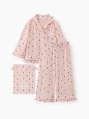 Пижама Happy Baby (пижамная рубашка и брюки) ( white&pink, 92–98, 90137-1)