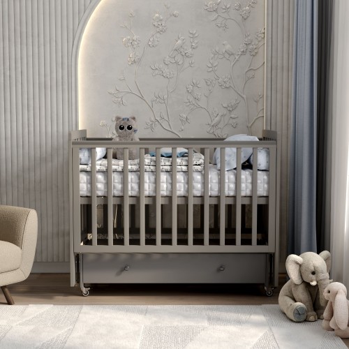 Кроватка Antemi Classic Sleep 120х60 ящик/маятник Графит