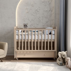 Кроватка Antemi Classic Sleep 120х60 ящик/маятник Капучино