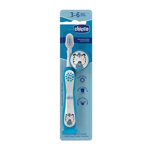 Зубная щетка Chicco Tiger 3-6 лет, синяя