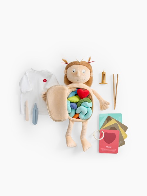 Игрушка мягкая кукла Happy Baby FUNNY ANATOMY beige