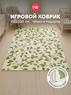 Развивающий коврик Happy Baby Soft Floor бежевый дуб