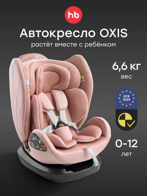 Автокресло Happy Baby Oxis 0/1/2/3 (0-36кг) pink