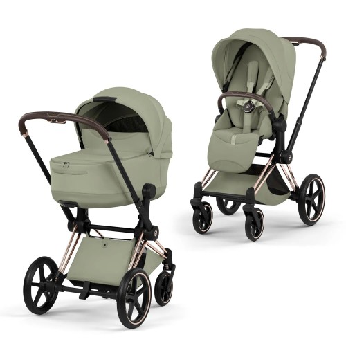 Коляска 2 в 1 Cybex Priam Style Rosegold Sage Green