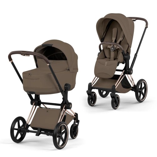Коляска 2 в 1 Cybex Priam Style Rosegold Coconut Brown - фото 1
