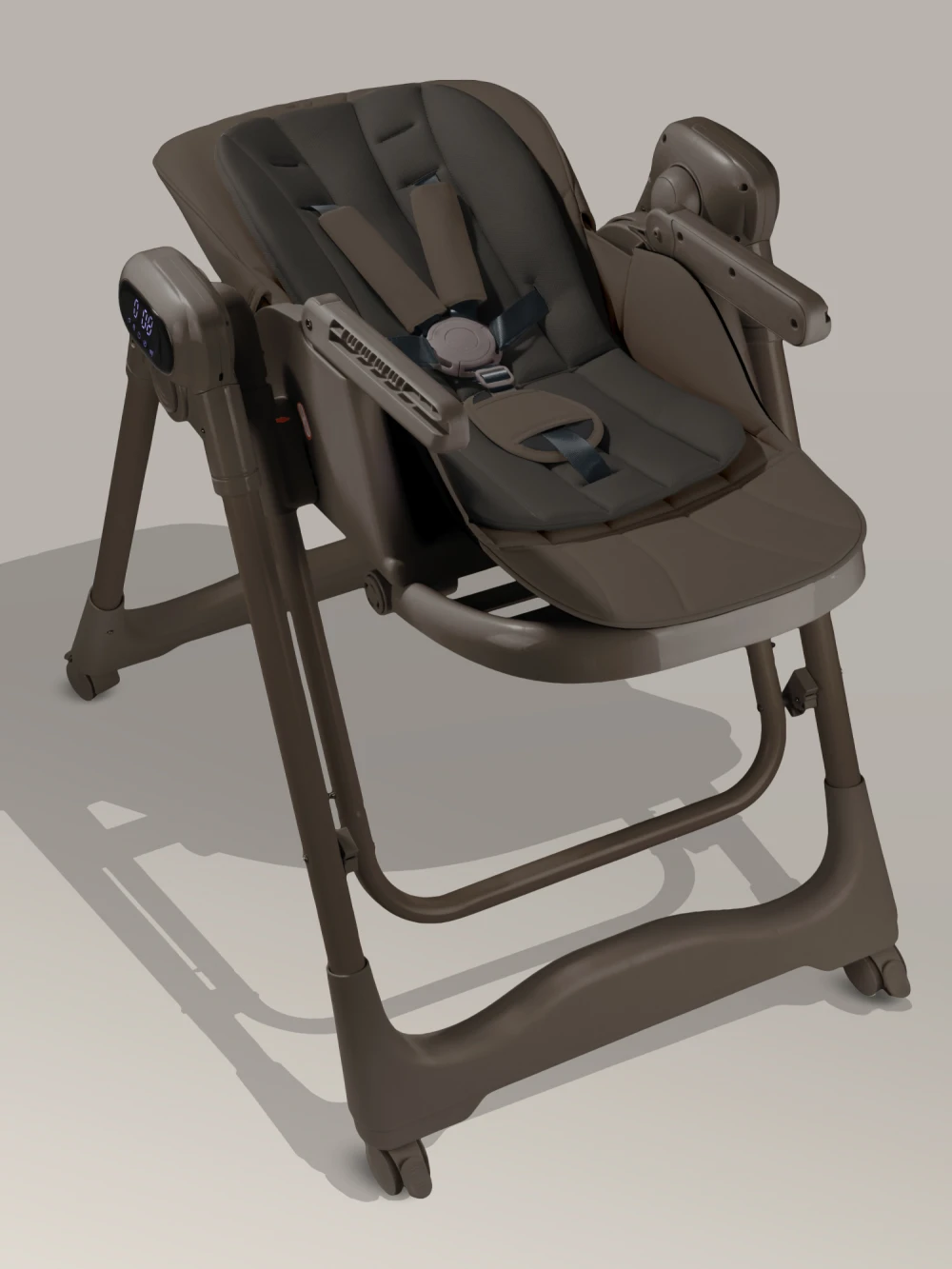 Стул-электрокачели для кормления Amarobaby Legacy коричневый