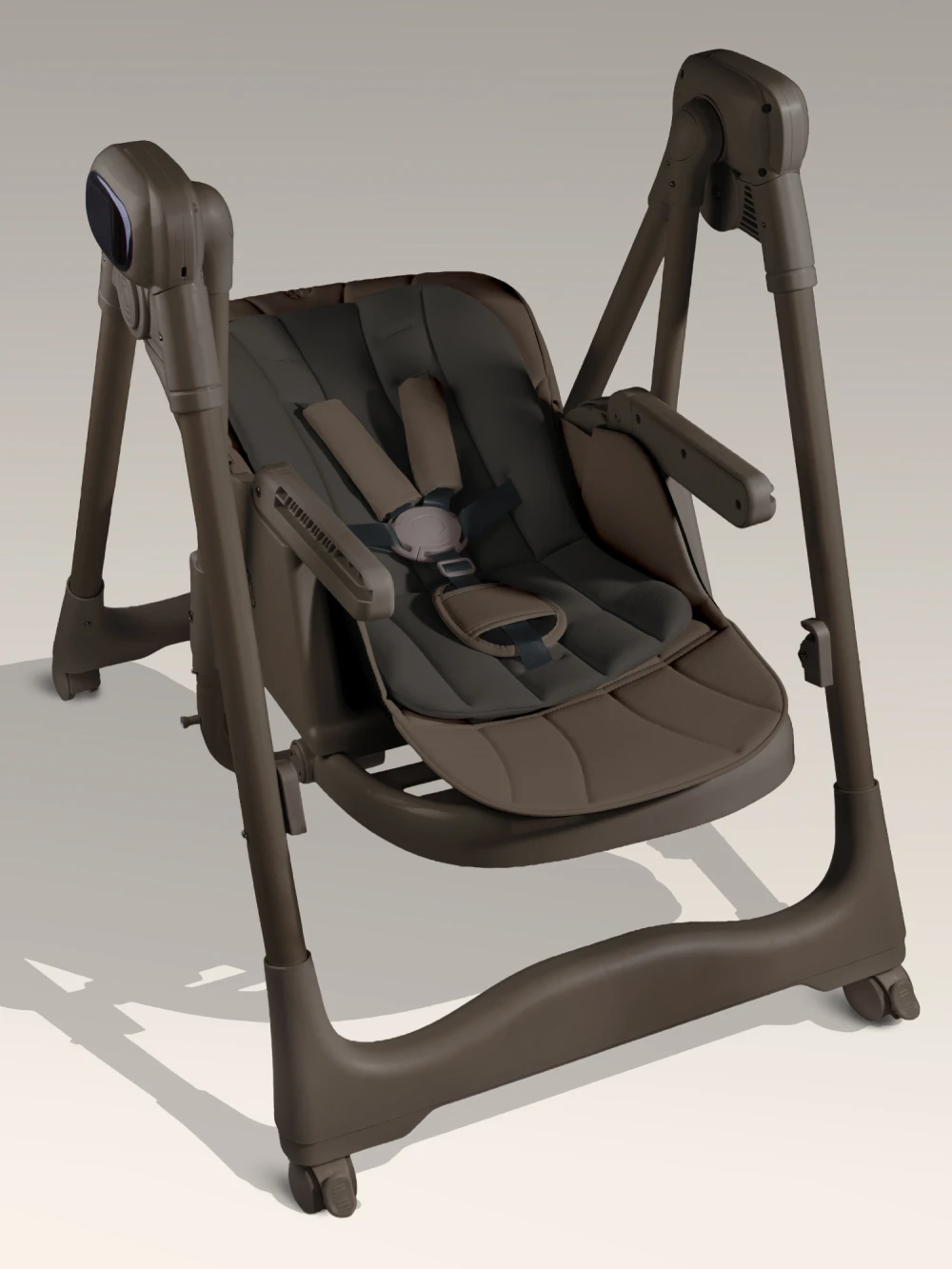 Стул-электрокачели для кормления Amarobaby Legacy коричневый
