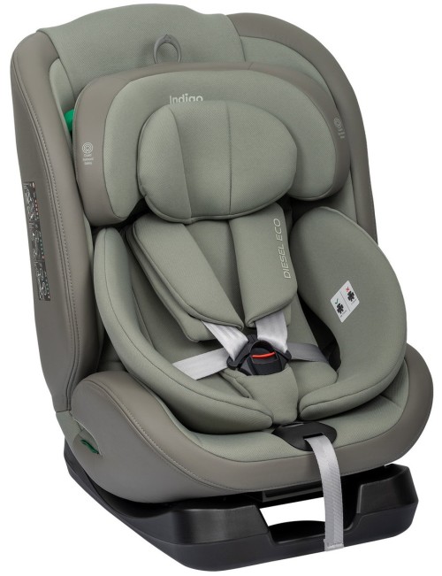 Автокресло Indigo Diesel Eco i-size 0/1/2/3 (0-36кг) серый-зеленый