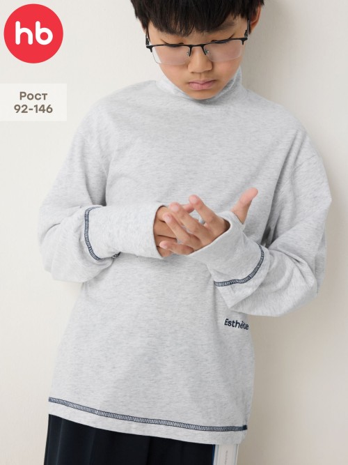 Футболка Happy Baby с длинным рукавом (серый / grey, 104–110, 88353-1)