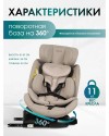 Автокресло Farfello Costa YB108A Isofix 0/1/2/3 (0-36кг) Sand