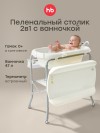 Пеленальный стол с ванночкой Happy Baby grey/white