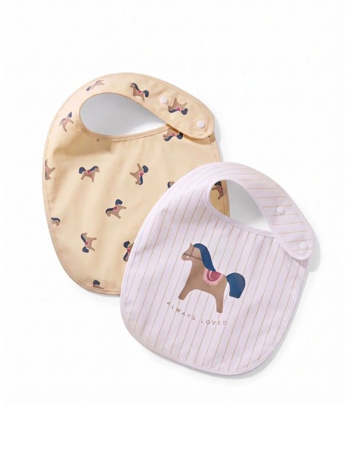 Нагрудный фартук Happy Baby на кнопке, 2 шт. (horse, 16019)