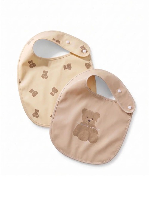 Нагрудный фартук Happy Baby на кнопке, 2 шт. (Teddy, 16019)