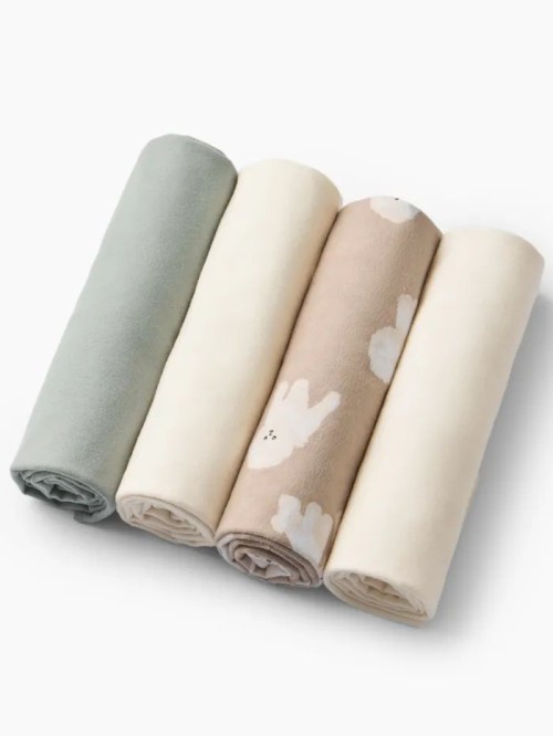 Набор пеленок Happy Baby 90x70 см, 4 шт. (milky beige, 87581)
