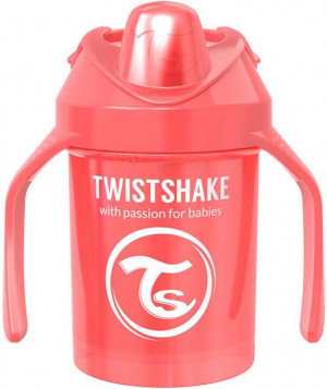 Поильник Twistshake Mini Cup 230 мл. Жемчужный красный 4+m - фото 1