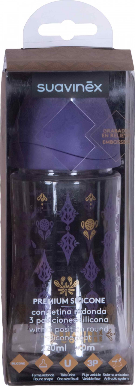 Бутылка Suavinex 270мл фиолет 0+